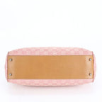 Gucci GG Sherry Pink Mini Boston Leather Handbag Tote Silver Hw Canvas — view 6