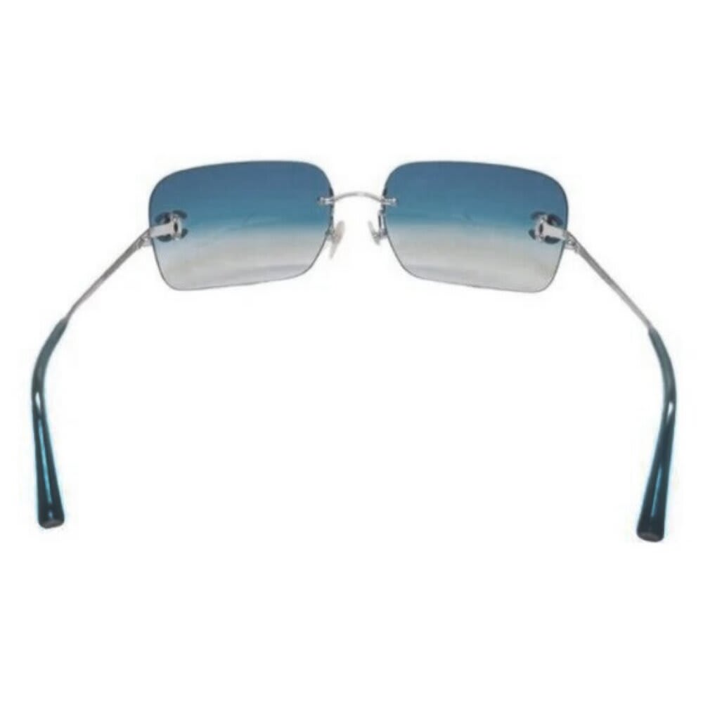 Chanel Vintage Sunglasses Rhinestone Crystal CC Logo Rimless Gradient Blue — view 5