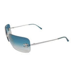 Chanel Vintage Sunglasses Rhinestone Crystal CC Logo Rimless Gradient Blue — view 7