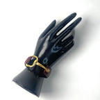 Gucci Horsebit Leather Bracelet Bangle Gold Hardware — view 4
