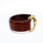 Gucci Horsebit Leather Bracelet Bangle Gold Hardware — view 3