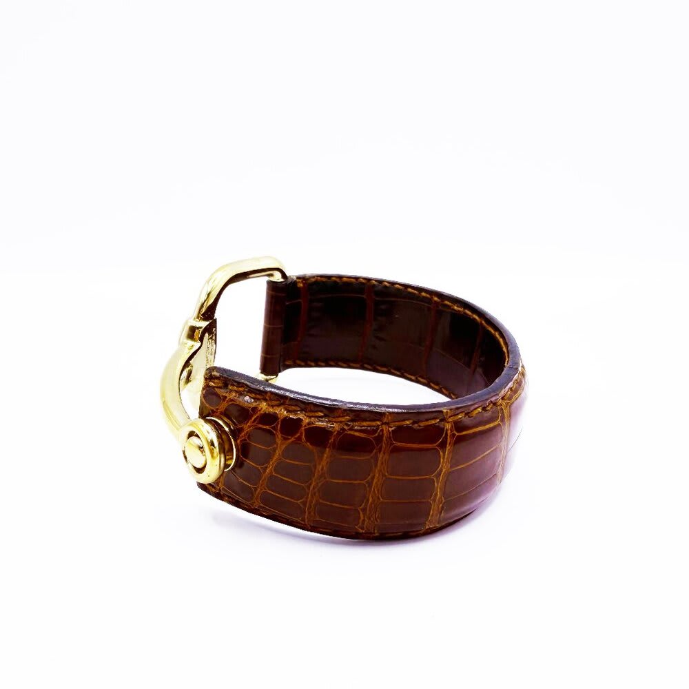 Gucci Horsebit Leather Bracelet Bangle Gold Hardware — view 5