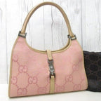 Gucci GG Jackie O Hobo Pink Shoulder Bag Sherry Monogram Web Leather — view 6