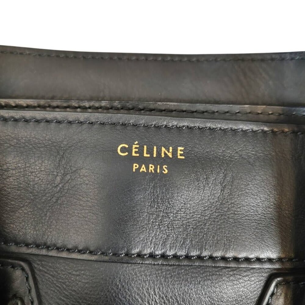 Celine Luggage Phantom Shopper Tote Bag F Black Purse — view 7
