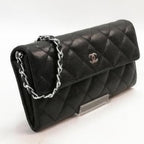 Chanel CC Classic Caviar Flap Wallet Chain Shoulder Crossbody Black — view 4