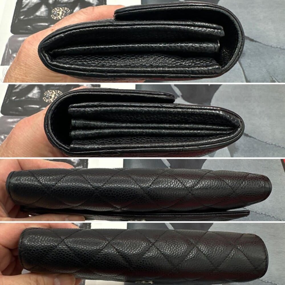 Chanel CC Classic Caviar Flap Wallet Chain Shoulder Crossbody Black — view 7
