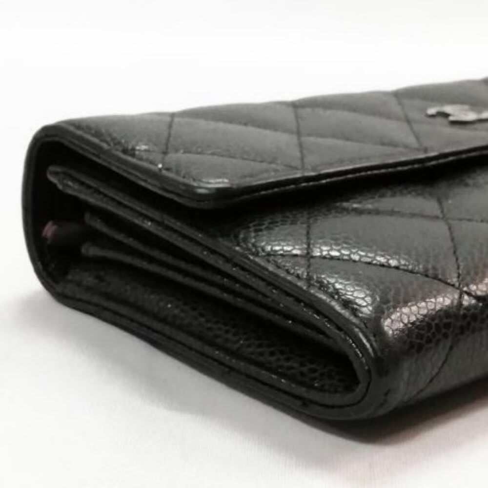 Chanel CC Classic Caviar Flap Wallet Chain Shoulder Crossbody Black — view 8