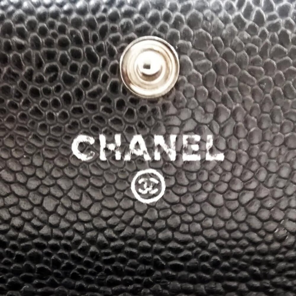 Chanel CC Classic Caviar Flap Wallet Chain Shoulder Crossbody Black — view 9