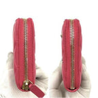 Chanel Pink Lambskin Rhinestone Quilted Long Wallet Lucky Charm Camellia — view 9