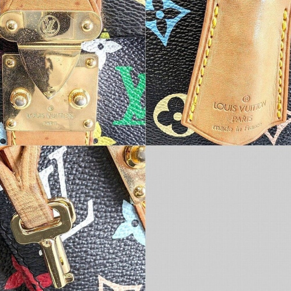 Louis Vuitton Speedy 30 Monogram Multicolor Sac Bag Black Tote Handbag