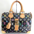 Louis Vuitton Speedy 30 Monogram Multicolor Sac Bag Black Tote Handbag