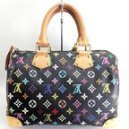 Louis Vuitton Speedy 30 Monogram Multicolor Sac Bag Black Tote Handbag