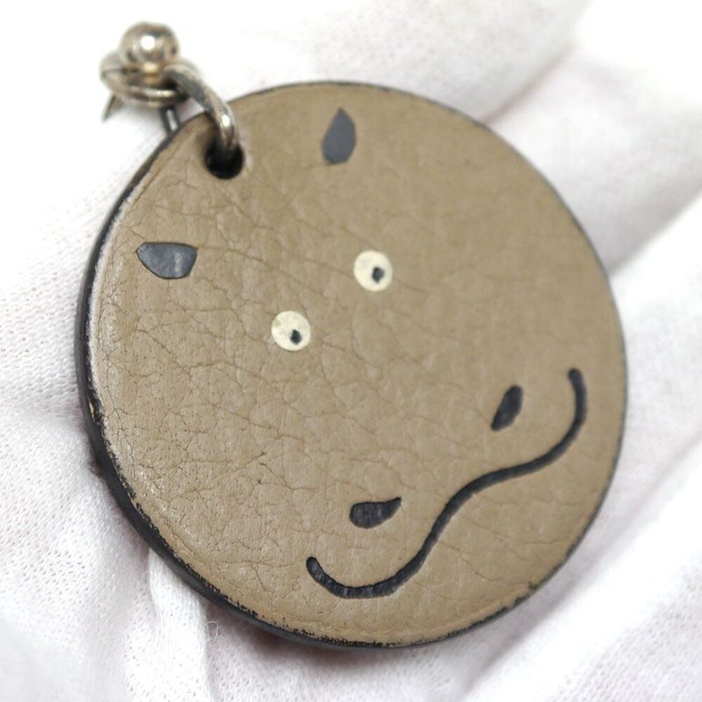 Hermes Key Holder Bag Charm Animal Cabas Grayish — view 3