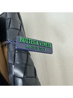 Bottega Veneta Intrecciato Nappa Shoulder Bag Purse Navy Black Leather