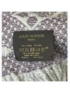 Louis Vuitton Logomania Silk Wool Scarf Monogram Grey Light Purple Pink