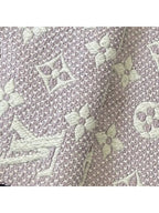Louis Vuitton Logomania Silk Wool Scarf Monogram Grey Light Purple Pink