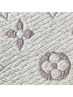 Louis Vuitton Logomania Silk Wool Scarf Monogram Grey Light Purple Pink