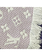 Louis Vuitton Logomania Silk Wool Scarf Monogram Grey Light Purple Pink
