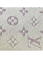 Louis Vuitton Logomania Silk Wool Scarf Monogram Grey Light Purple Pink