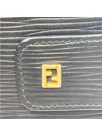 Fendi Epi Leather Agenda Pass Port Cover Case Notebook Black