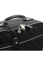 Chanel CC Quilted Nylon Luggage Carry-On Trolley Wheels Travel Bag