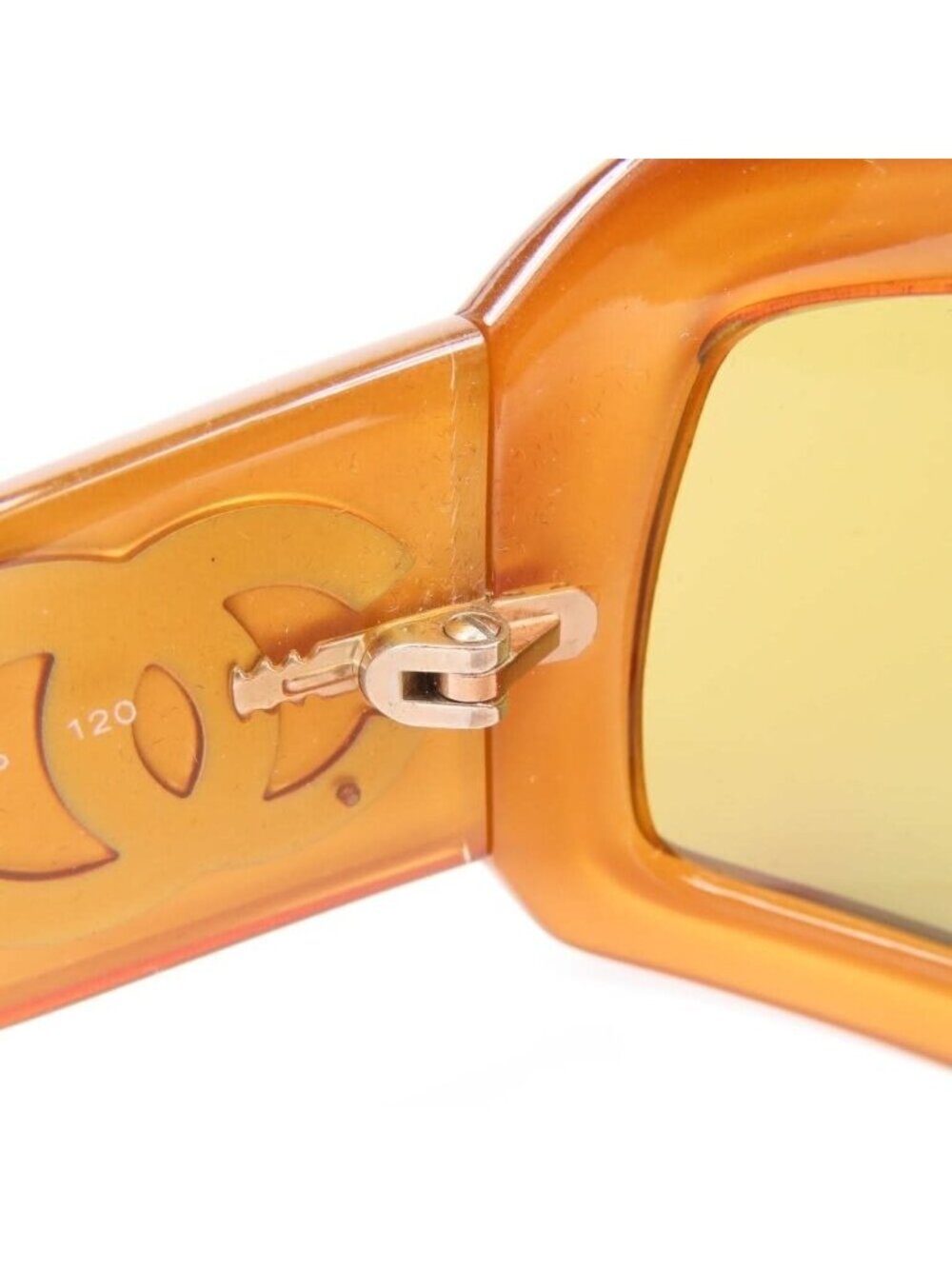 Chanel CC Vintage Logo Mother of Pearl Sunglasses 6022-Q Brown Amber — view 8