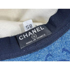 Chanel CC Denim Hat Wide Brim Bucket Cap 58 Blue Vintage — view 5