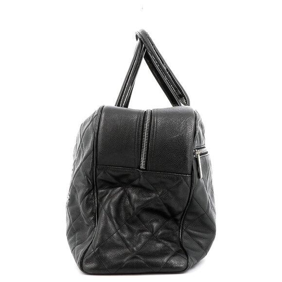 Chanel CC Caviar XL Travel Bag Bowler Tote Weekender Boston Duffle — view 9