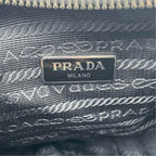 Prada Nylon Leather Chain Shoulder Bag Triangle Plate Logo Black — view 8