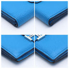 Hermes Bearn Mini Chevre Bifold Wallet Blue — view 8
