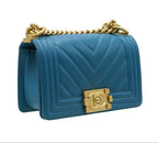 Chanel Boy Leather Chain Shoulder Bag — view 3