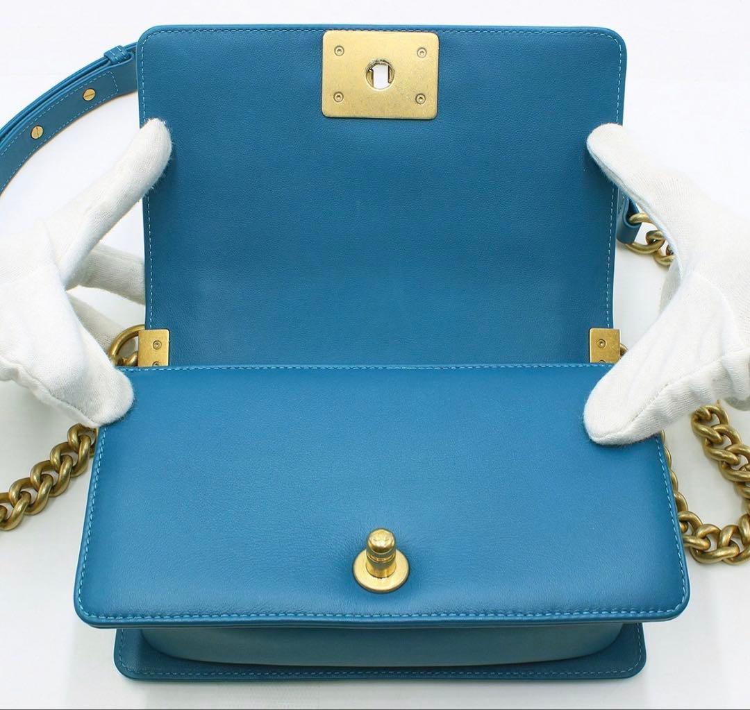 Chanel Boy Leather Chain Shoulder Bag — view 7