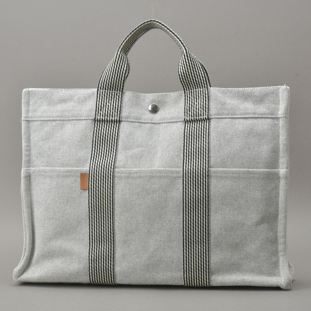 Hermes New Fourre Tout MM Tote Bag Canvas Gray Black
