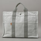 Hermes New Fourre Tout MM Tote Bag Canvas Gray Black