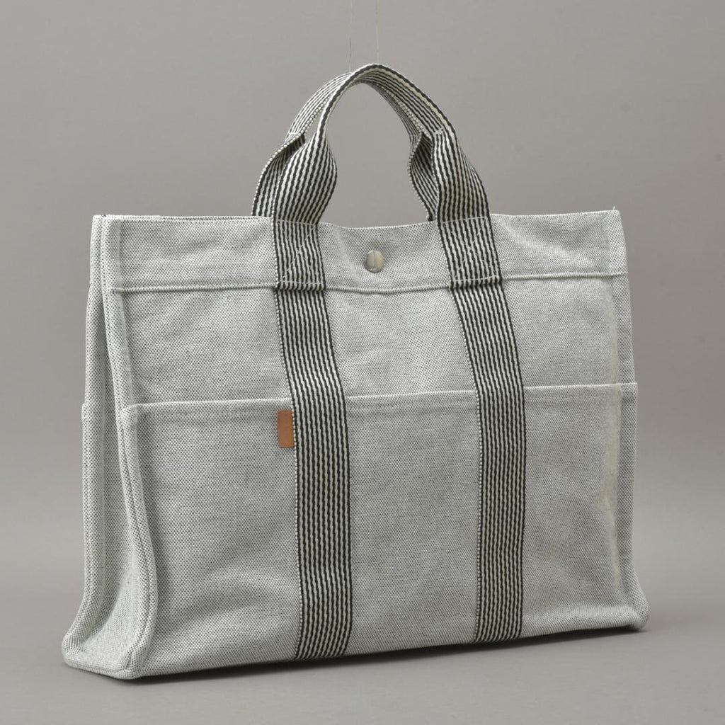 Hermes New Fourre Tout MM Tote Bag Canvas Gray Black — view 2