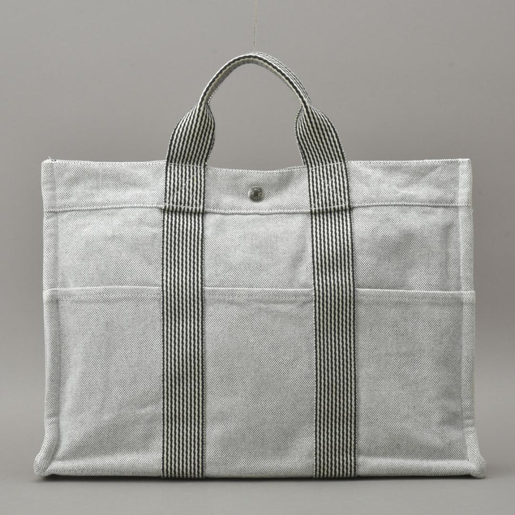 Hermes New Fourre Tout MM Tote Bag Canvas Gray Black — view 3