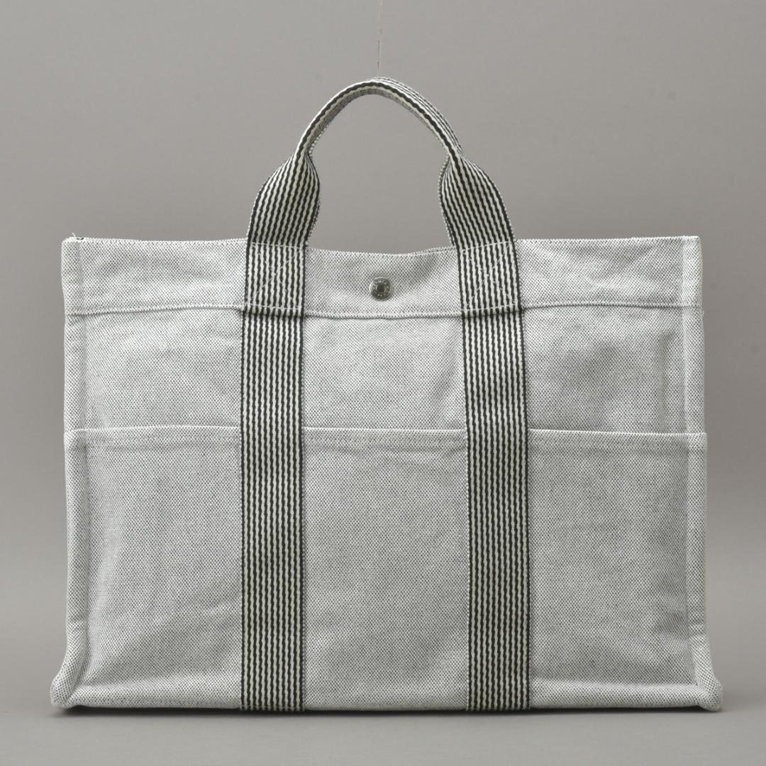 Hermes New Fourre Tout MM Tote Bag Canvas Gray Black — view 3