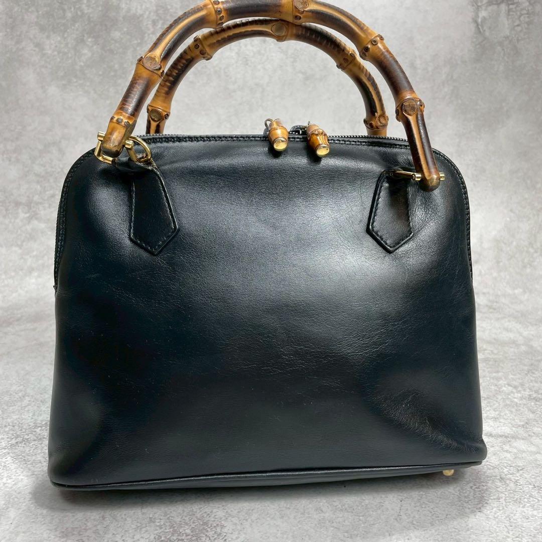 Gucci Handbag Bamboo Black Leather Gold — view 2
