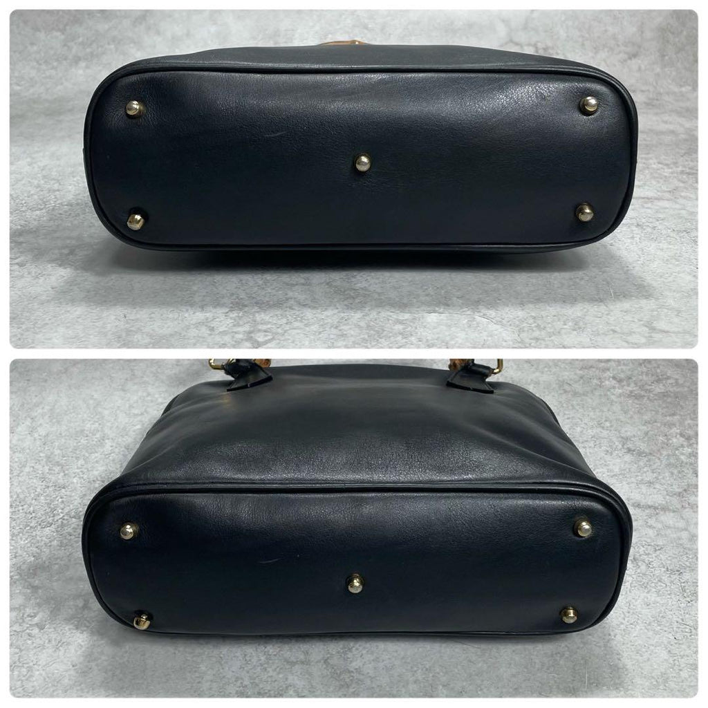 Gucci Handbag Bamboo Black Leather Gold — view 8