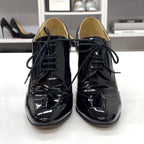 Chanel Patent Coco Mark Lace Up Booties Black — view 4
