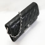 Chanel Caviar Quilted Wallet Black Silver — view 2