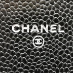 Chanel Caviar Quilted Wallet Black Silver — view 5