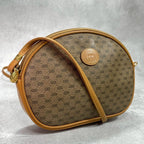 Gucci GG Shoulder Bag Brown Beige Leather