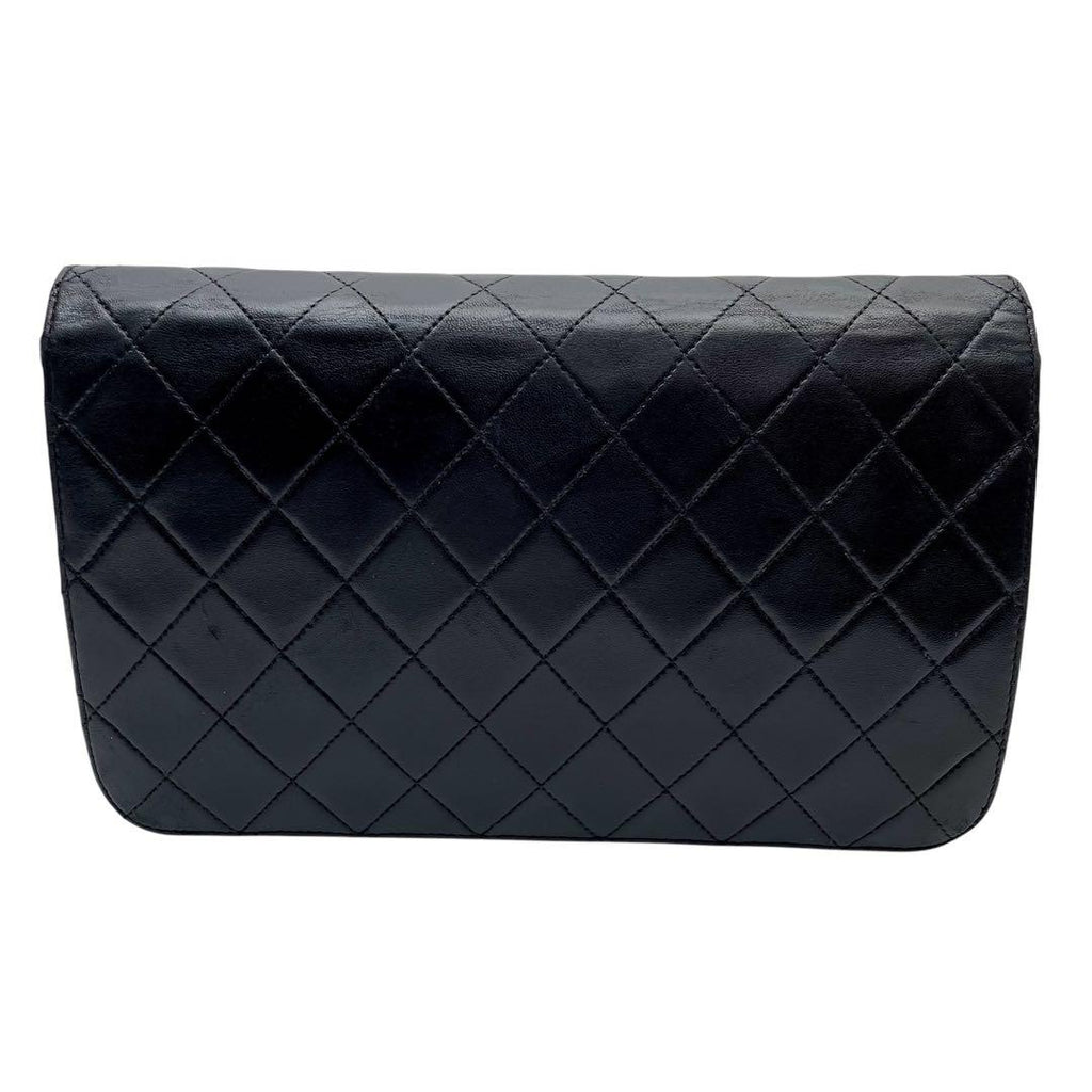 Chanel Quilted Lambskin Chain Shoulder Bag Black CC Logo — view 2