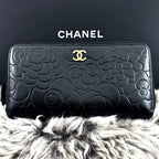 Chanel Wallet Camellia Embossed Zip Around — view 3