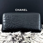 Chanel Wallet Camellia Embossed Zip Around — view 4