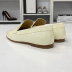 Chanel CC Logo Patent Loafers Ivory — view 4