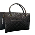 Chanel Lambskin Quilted Hand Bag CC Logo Bicolor