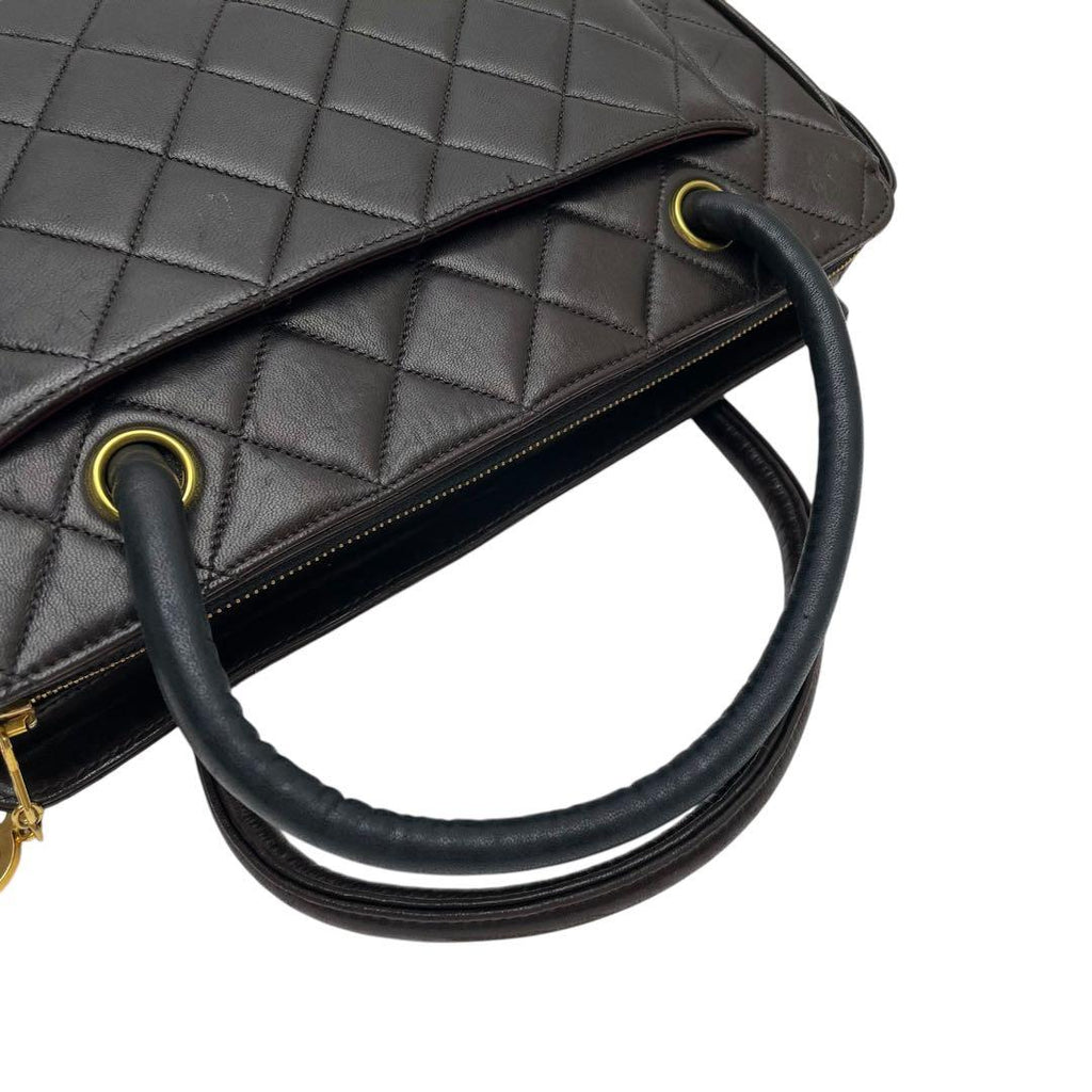 Chanel Lambskin Quilted Hand Bag CC Logo Bicolor — view 6