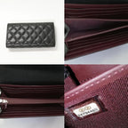 Chanel Caviar Leather Quilted Wallet Black Silver — view 4